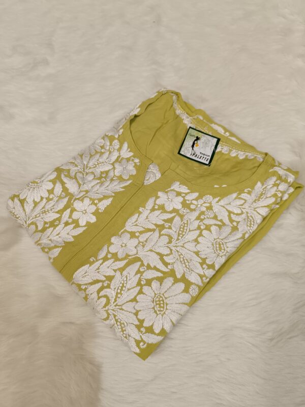 Modal Chikankari Kurti With Heavy Front & Back Thread Work