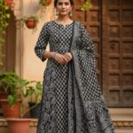 Ajrakh Cotton Patch Work 3 Piece Kurti