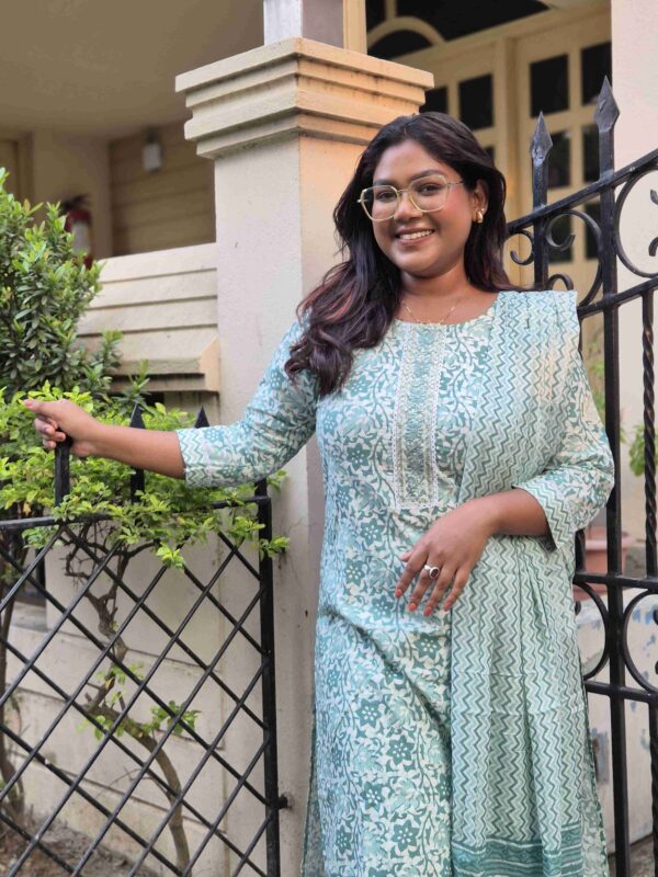 Ajrakh Cotton Patch Work 3 Piece Kurti
