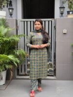 Ajrakh Cotton 3 Piece Kurti - Image 2