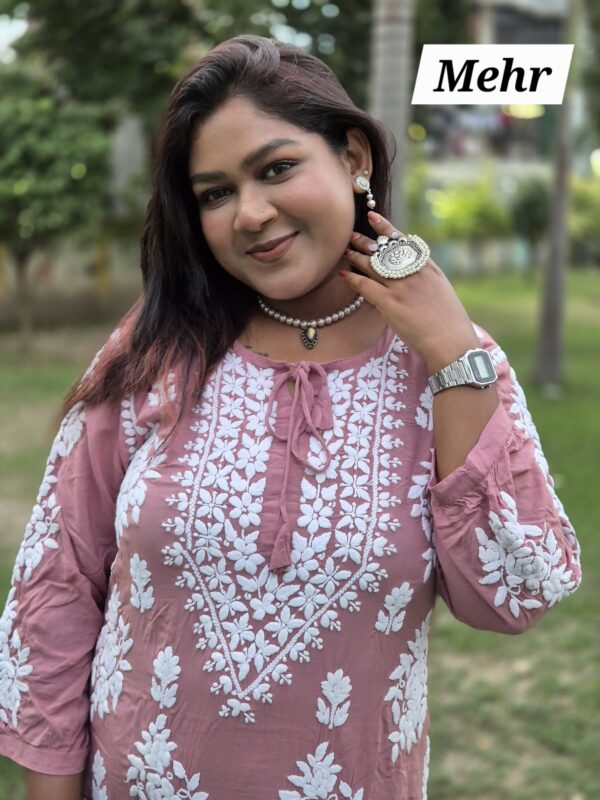 Modal 3D Work Kurti Plazo Set