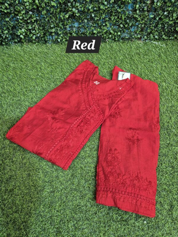 Chanderi silk angrakha long co-ord set