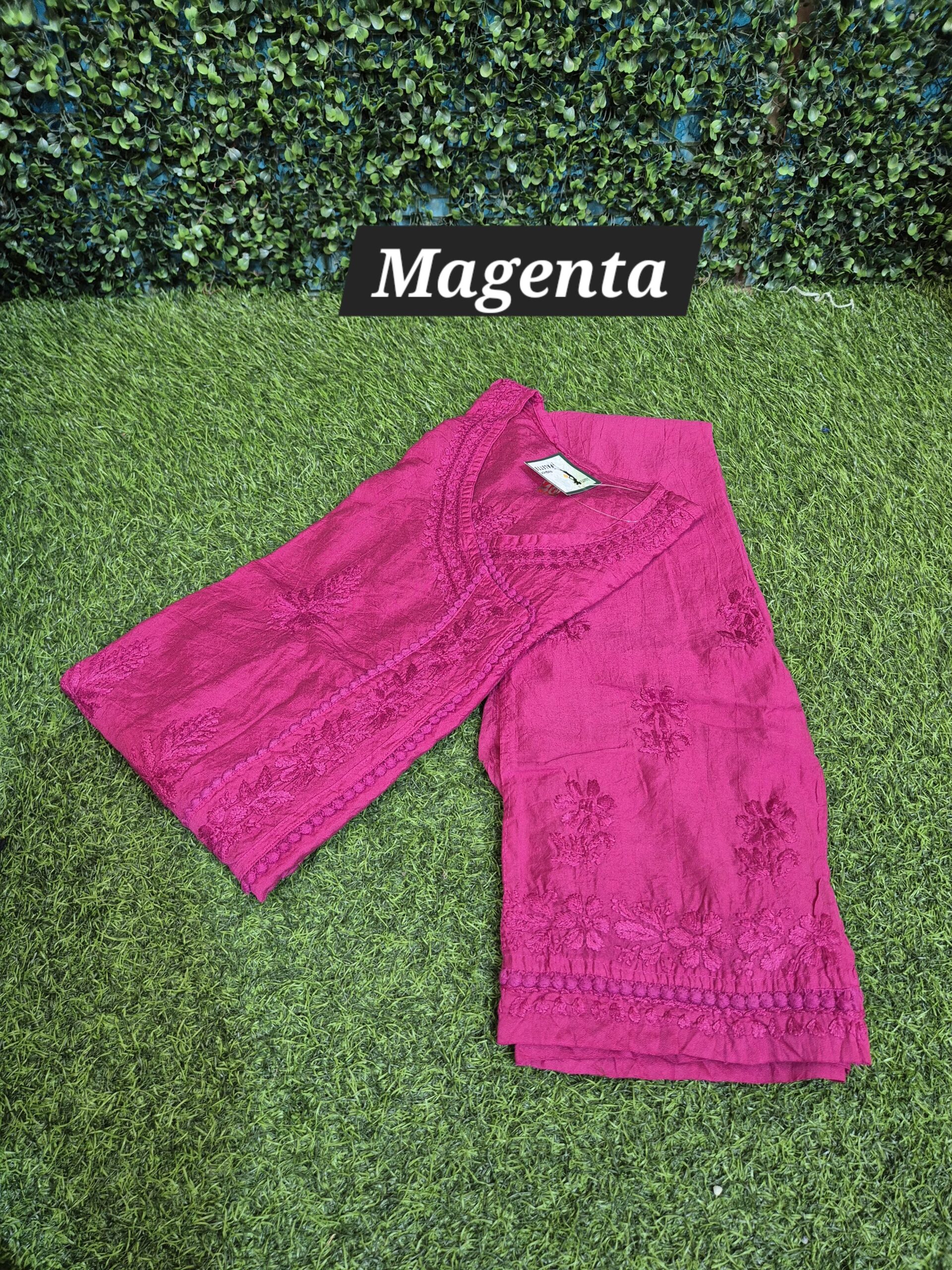 Chanderi silk angrakha long co-ord set