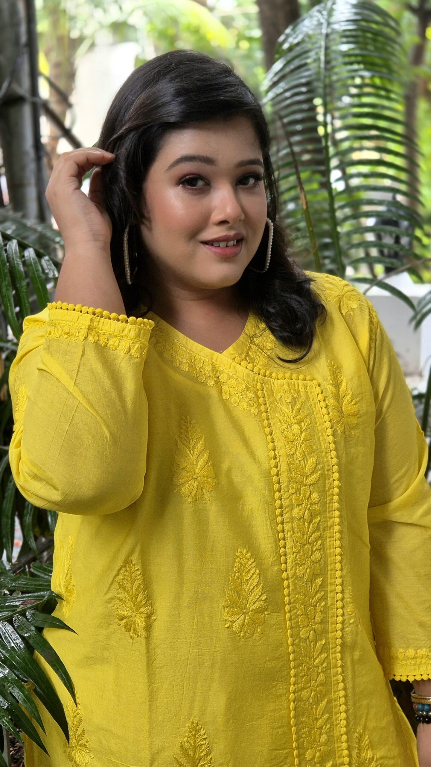 Chanderi silk angrakha long co-ord set