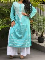 Chikankari regular cotton kurti - Image 3