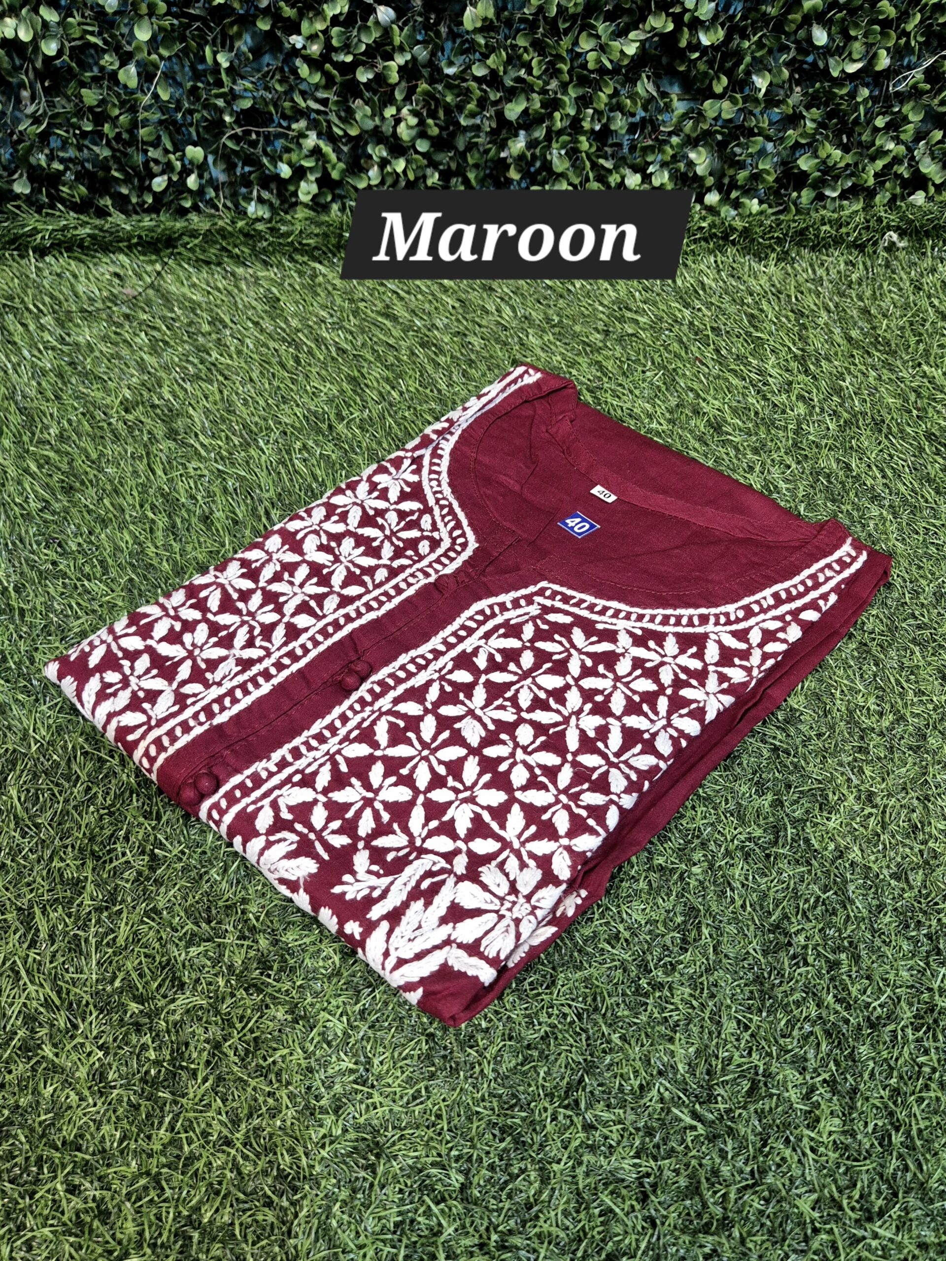 Chikankari regular cotton kurti