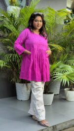 Cotton Ombre Chikankari Short top - Image 3