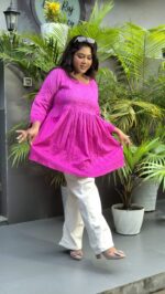 Cotton Ombre Chikankari Short top