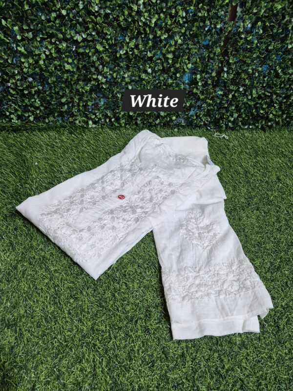 Self dobby cotton chikankari two piece