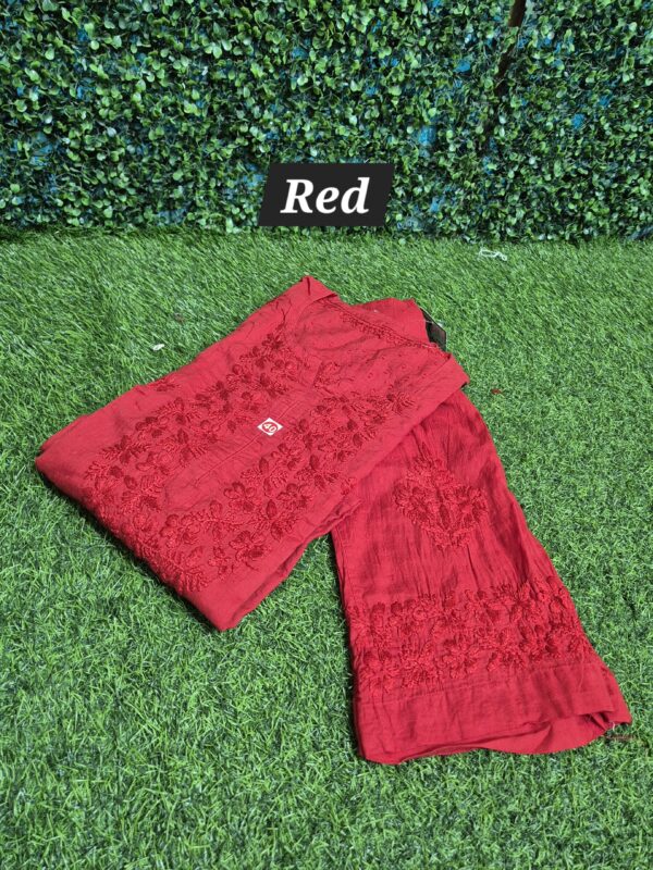 Self dobby cotton chikankari two piece