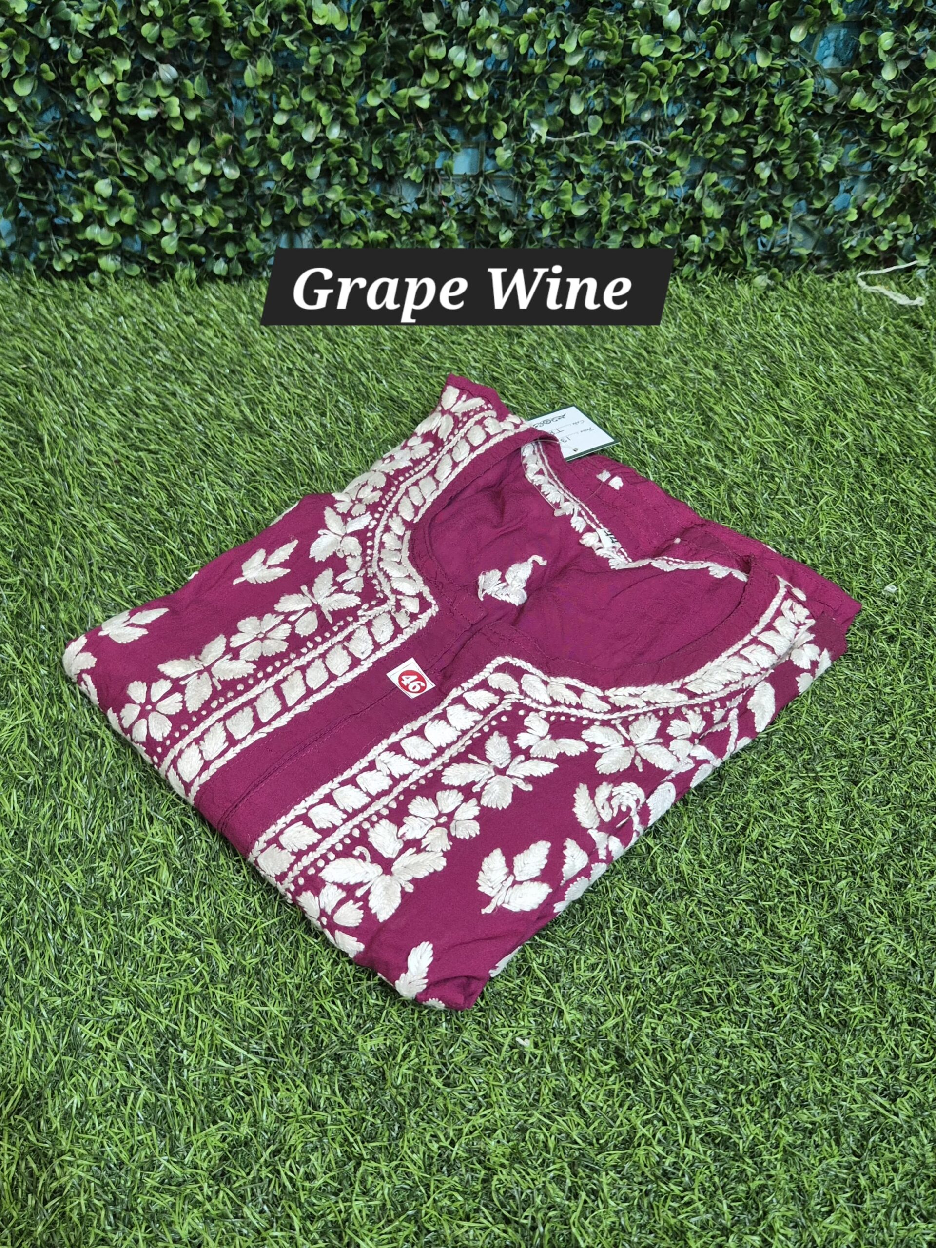 Chikankari rose modal kurti