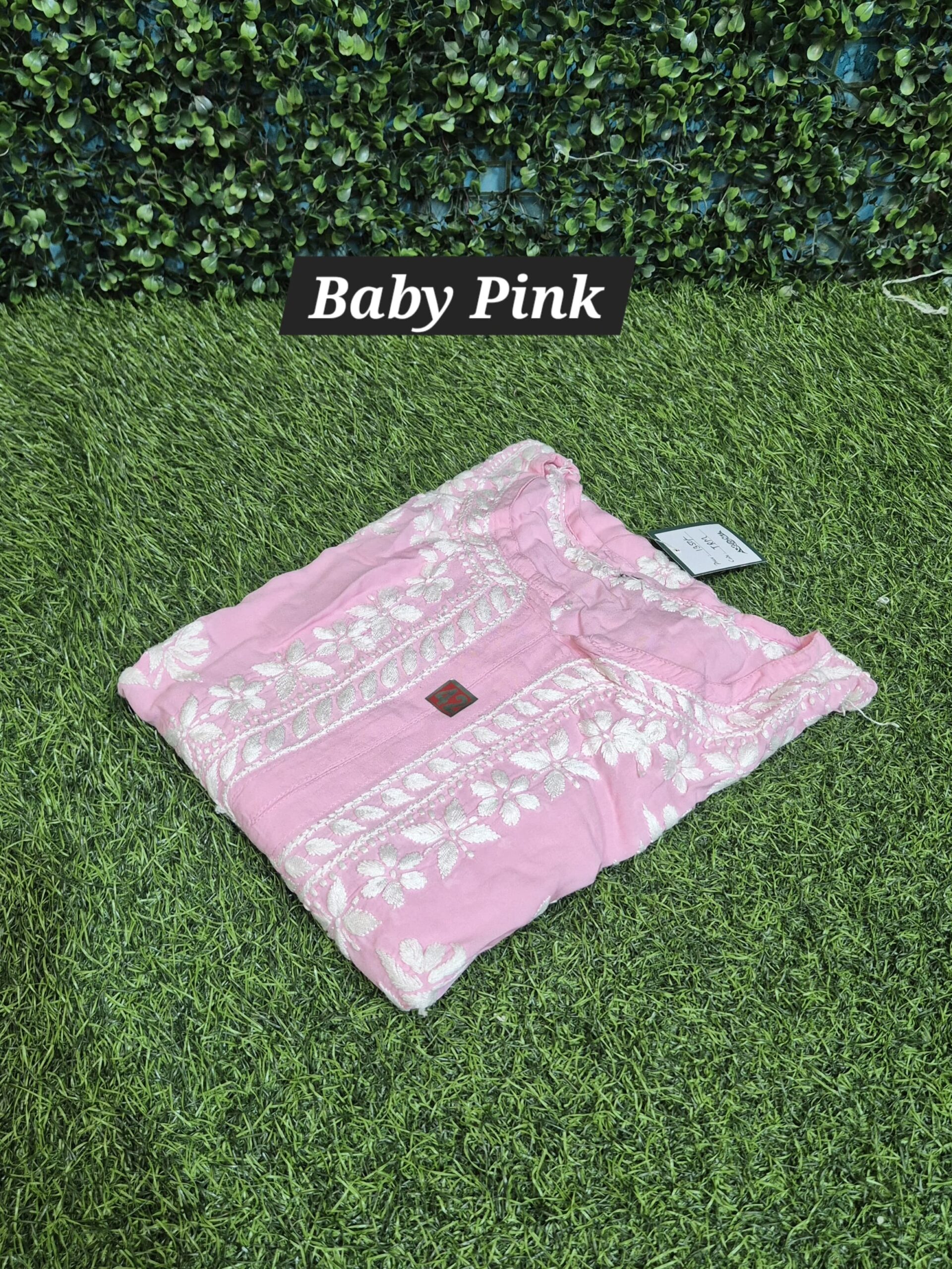 Chikankari rose modal kurti