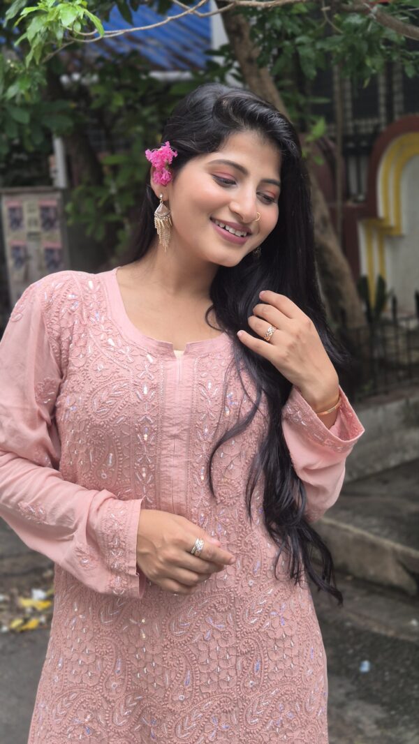 Viscose Chikankari kardana work