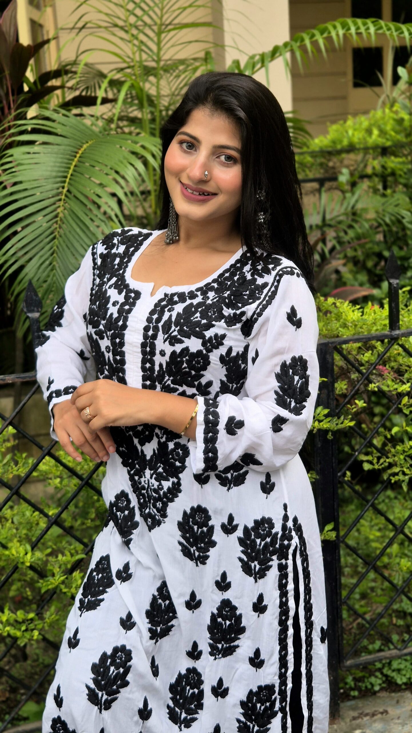 Black & White modal chikankari kurti