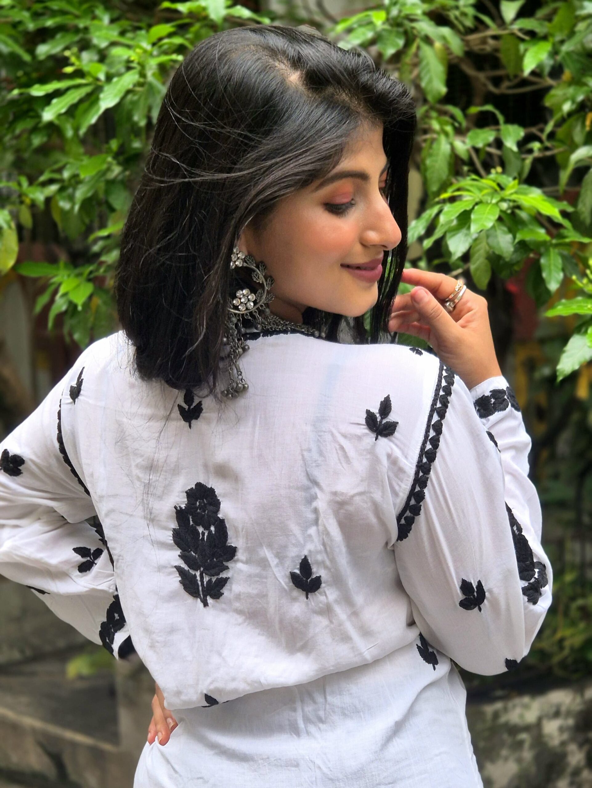 Black & White modal chikankari kurti