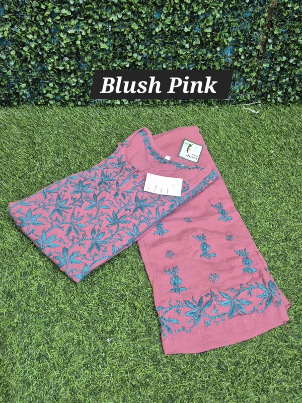 Rayon multi thread chikankari set