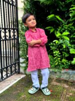 Boys chikankari kurta pyjama set - Image 3