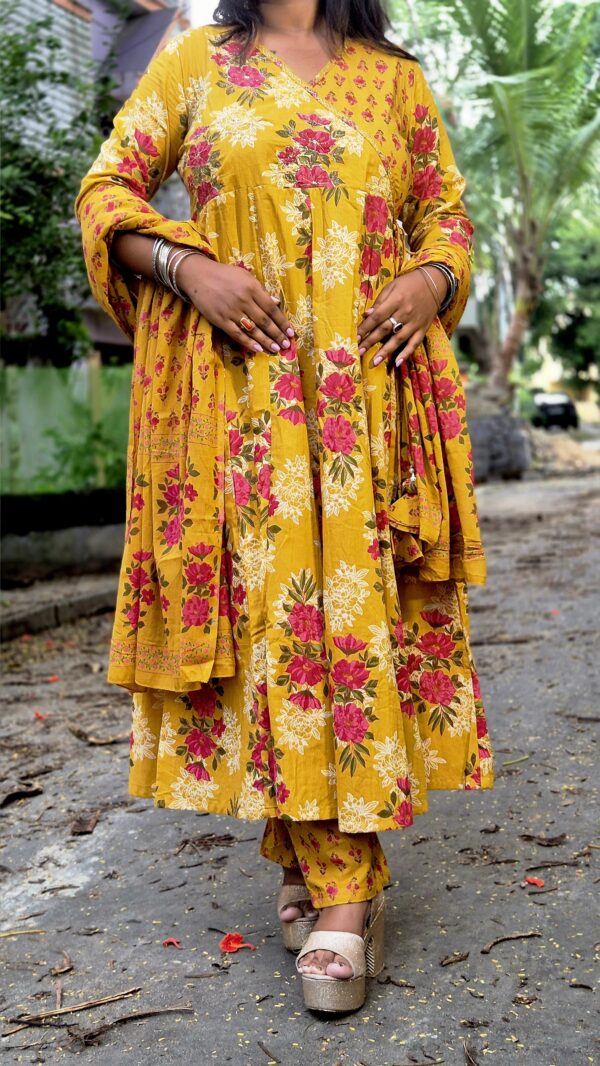 Jaipuri 3 piece cotton anarkali set