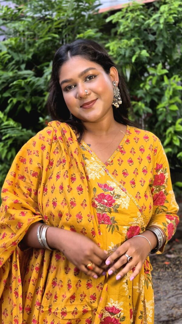 Jaipuri 3 piece cotton anarkali set
