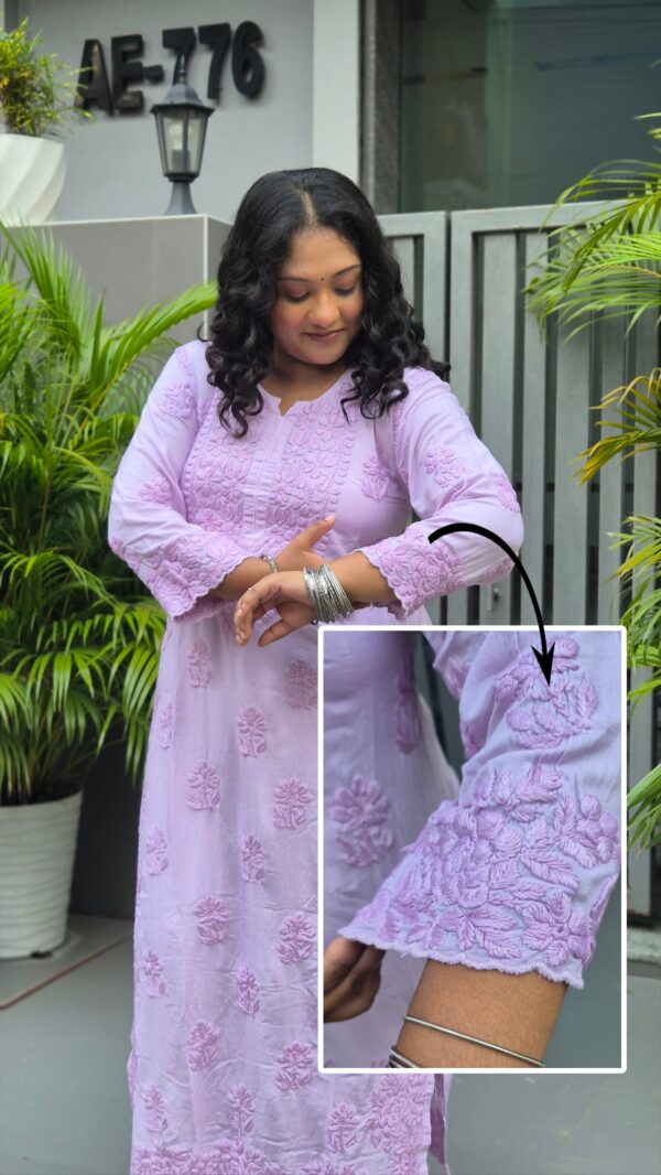 3D modal chikankari cutwork tone-tone
