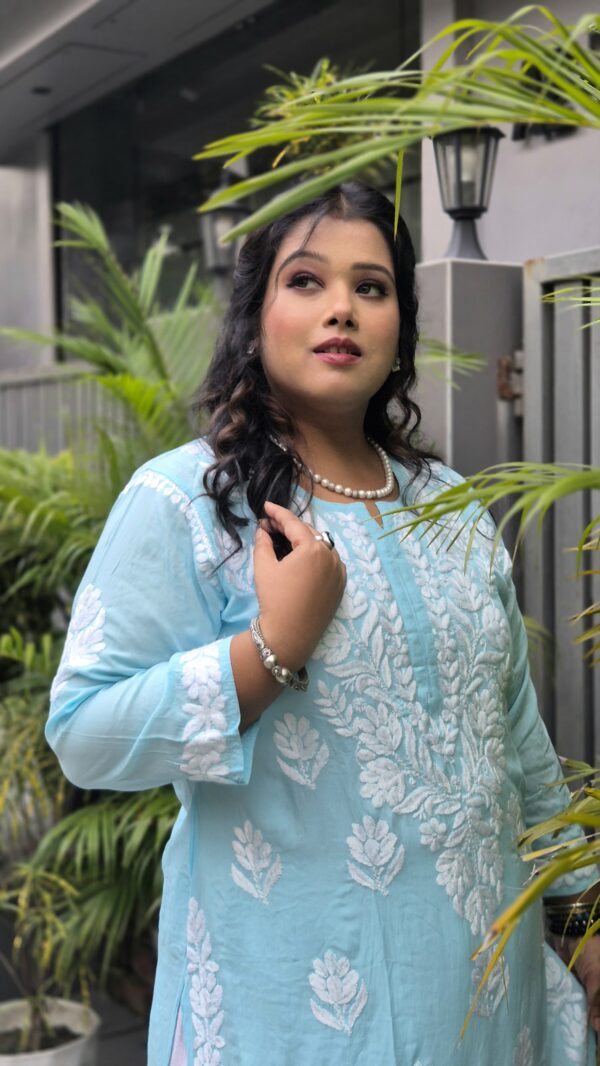 Modal chikankari kurti heavy work