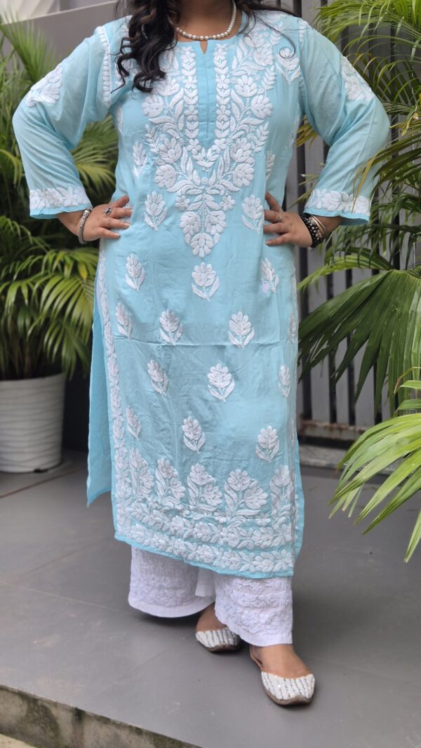 Modal chikankari kurti heavy work