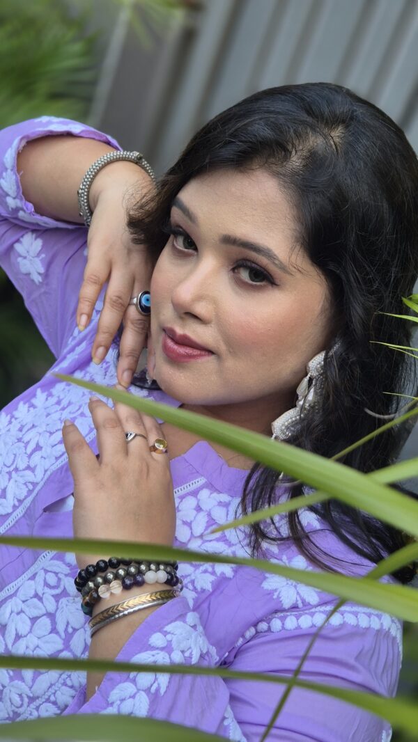 3D modal chikankari with chinese coller