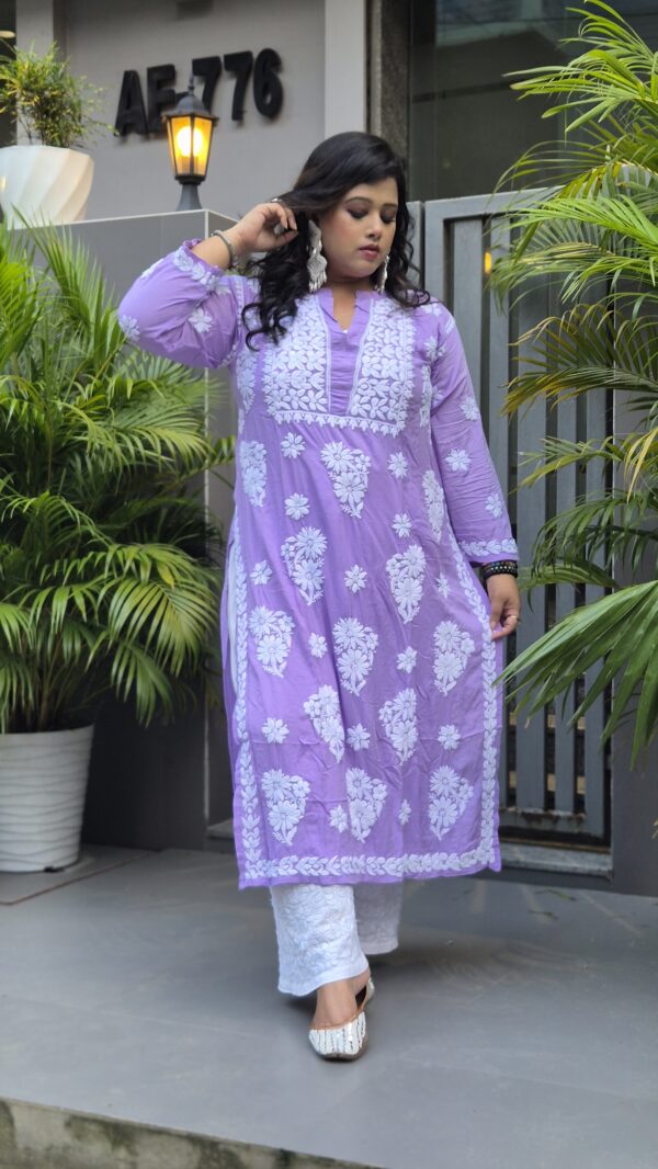 3D modal chikankari with chinese coller
