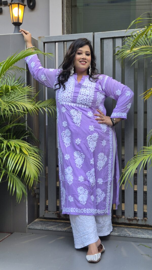 3D modal chikankari with chinese coller