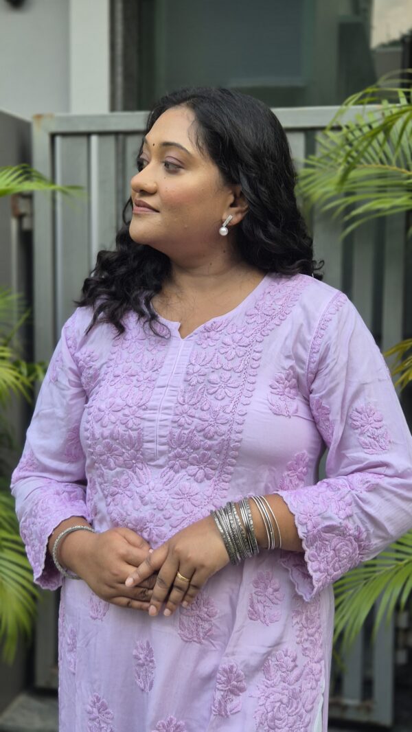 3D modal chikankari cutwork tone-tone