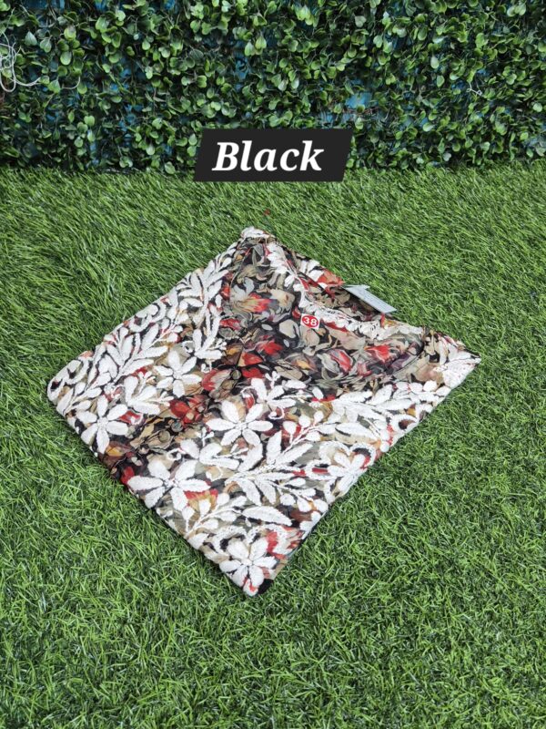 Printed Organza chikankari 3d work