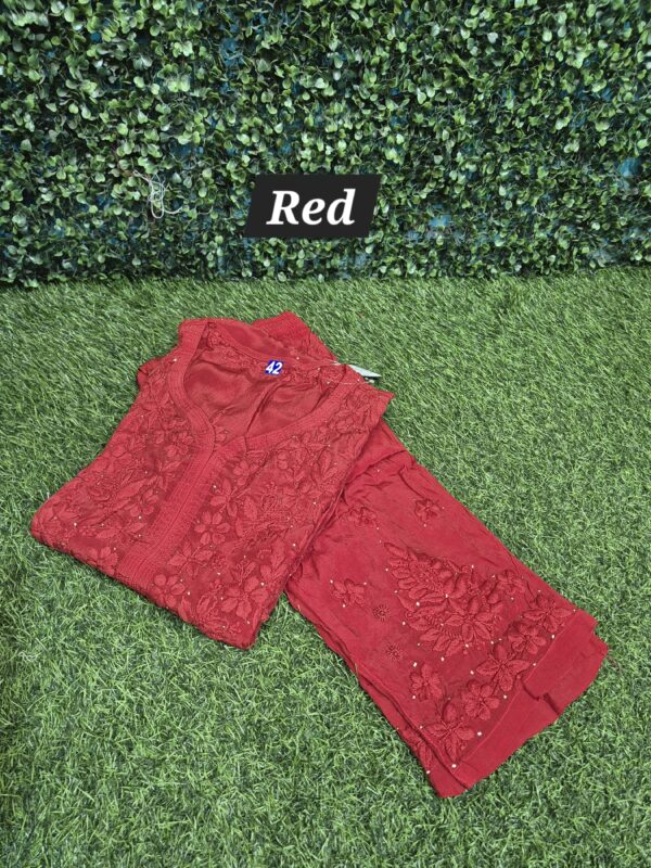 3D Crepe silk mukesh work set
