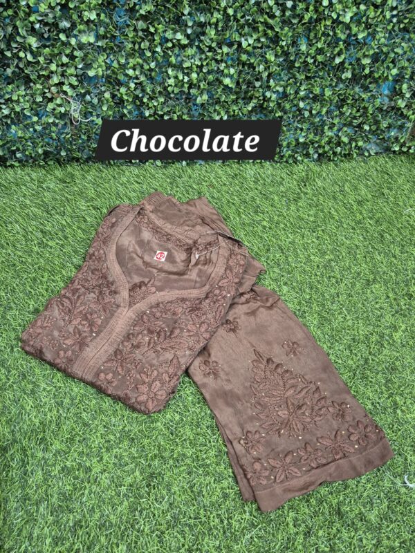 3D Crepe silk mukesh work set