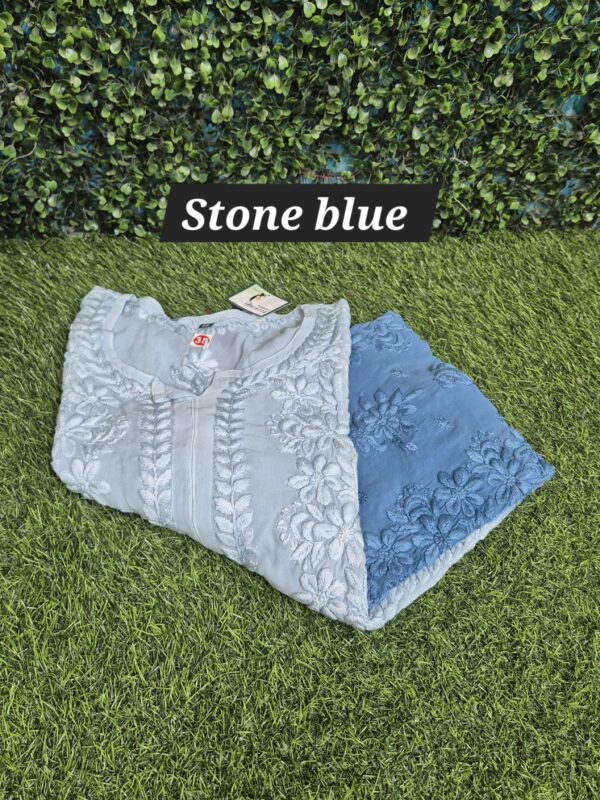 Viscose ombre 3d work chikankari