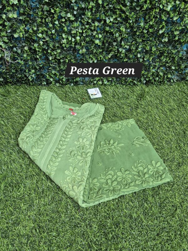 Viscose ombre 3d work chikankari
