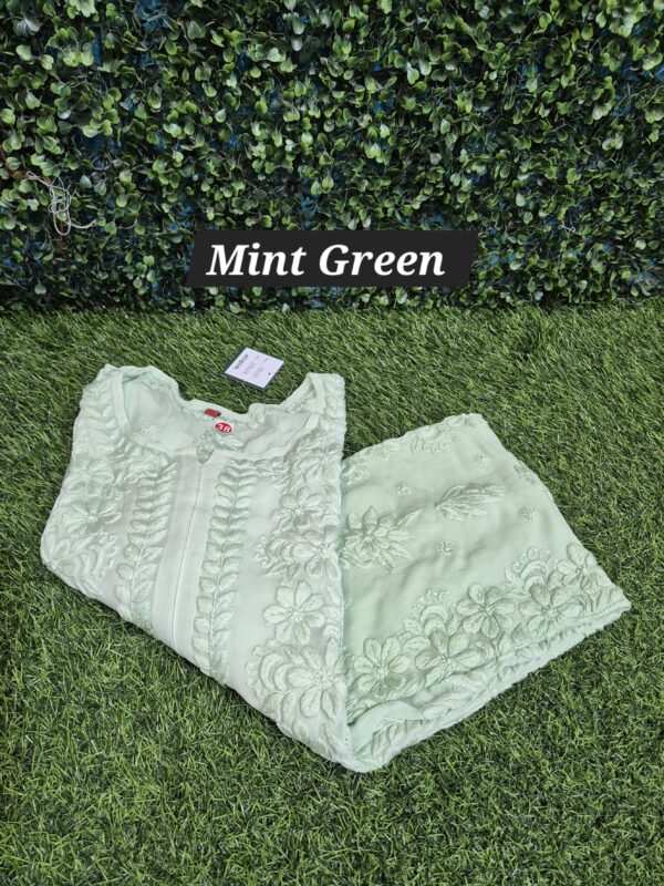 Viscose ombre 3d work chikankari