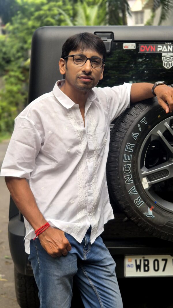 Men's cotton chikankari keel shirt