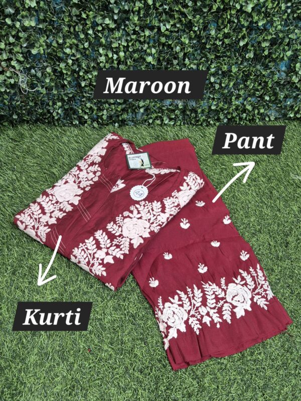 3D chikankari roman silk set