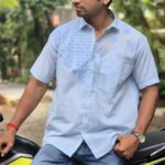 Mens chikankari tone to tone work