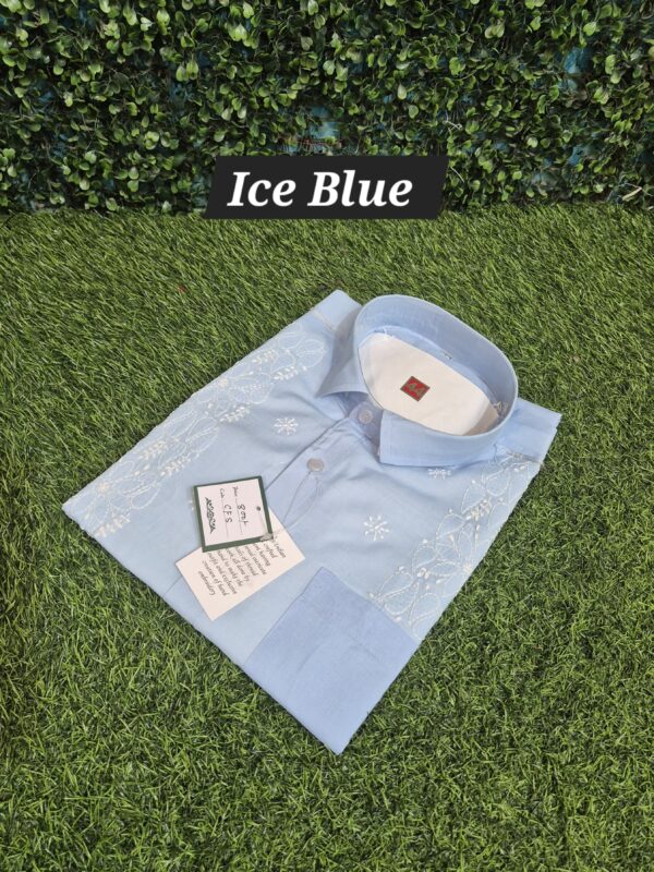 Chikankari White thread work shirt