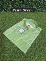 Chikankari White thread work shirt - Image 8