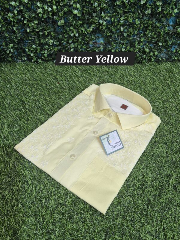 Chikankari White thread work shirt