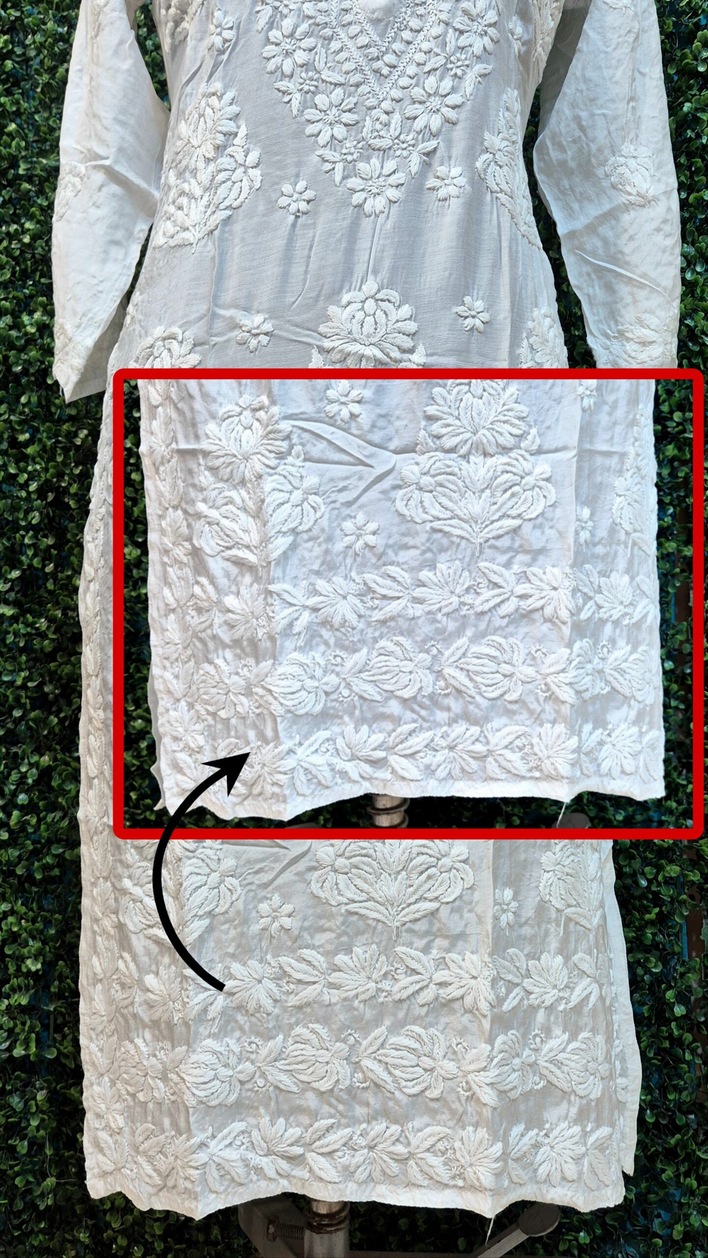 Maslin 3d work chikankari