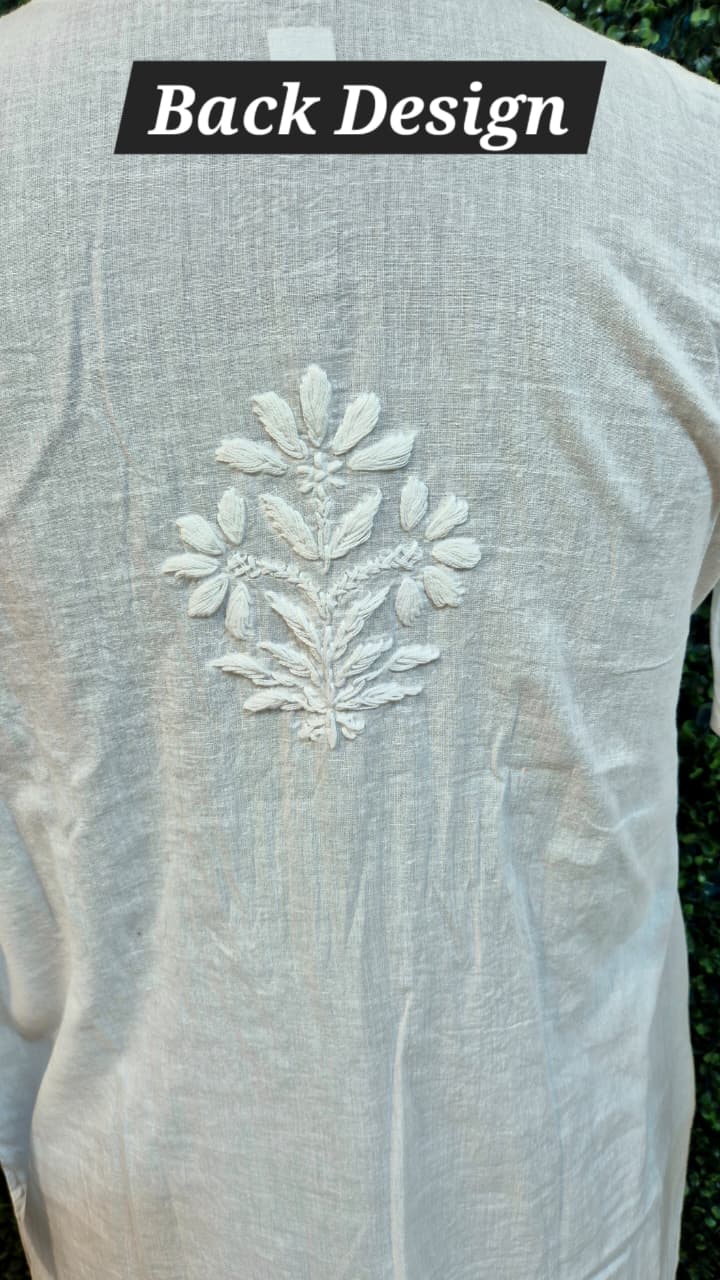 Cotton short chikankari kurti