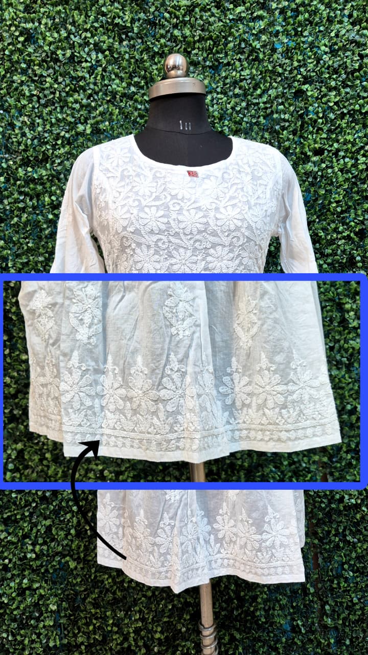 Export quality peplum top shadow work with pocket
