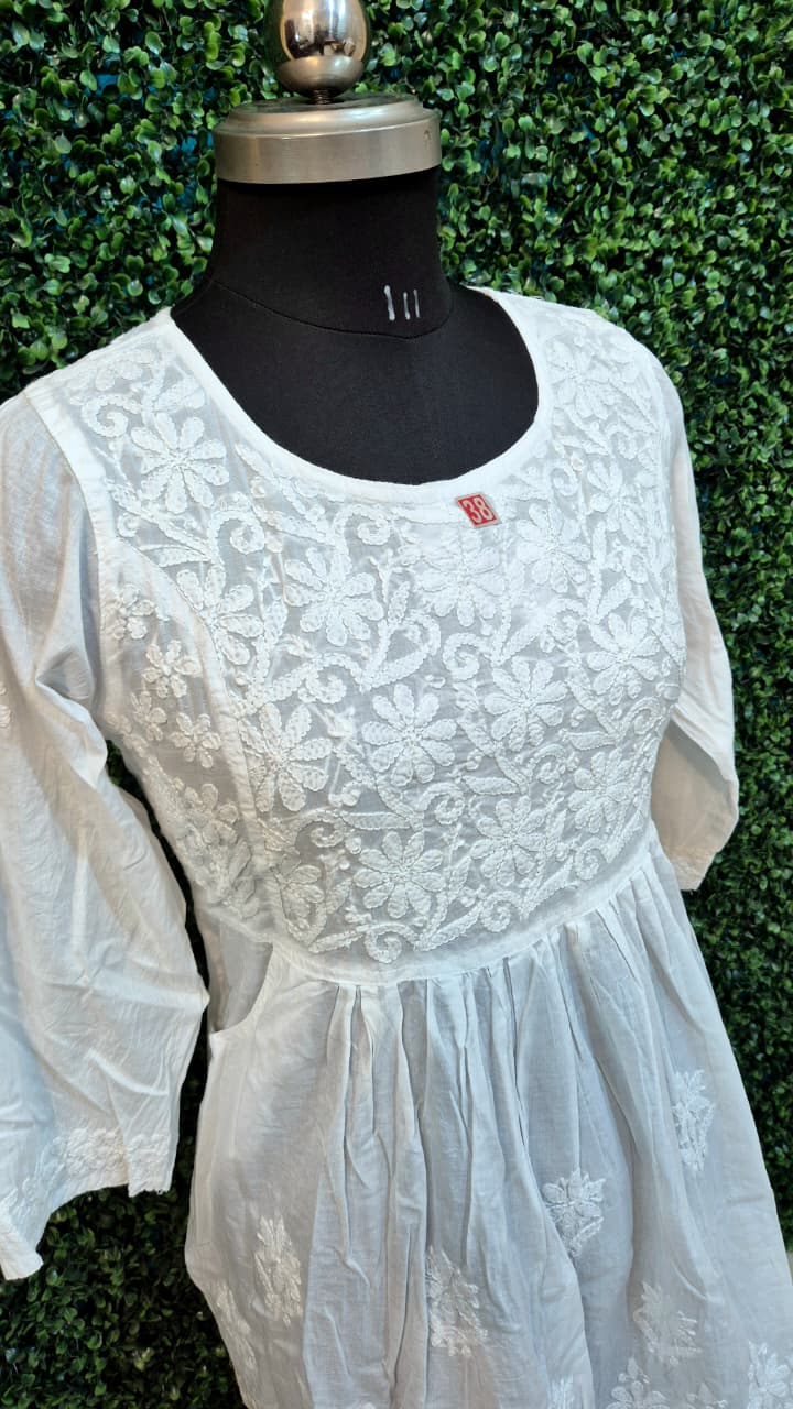 Export quality peplum top shadow work with pocket