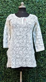 Jaal work chikankari short top including inner