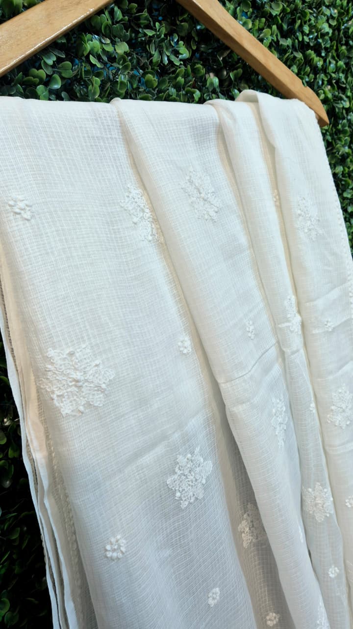 Kota chikankari pallu work  saree