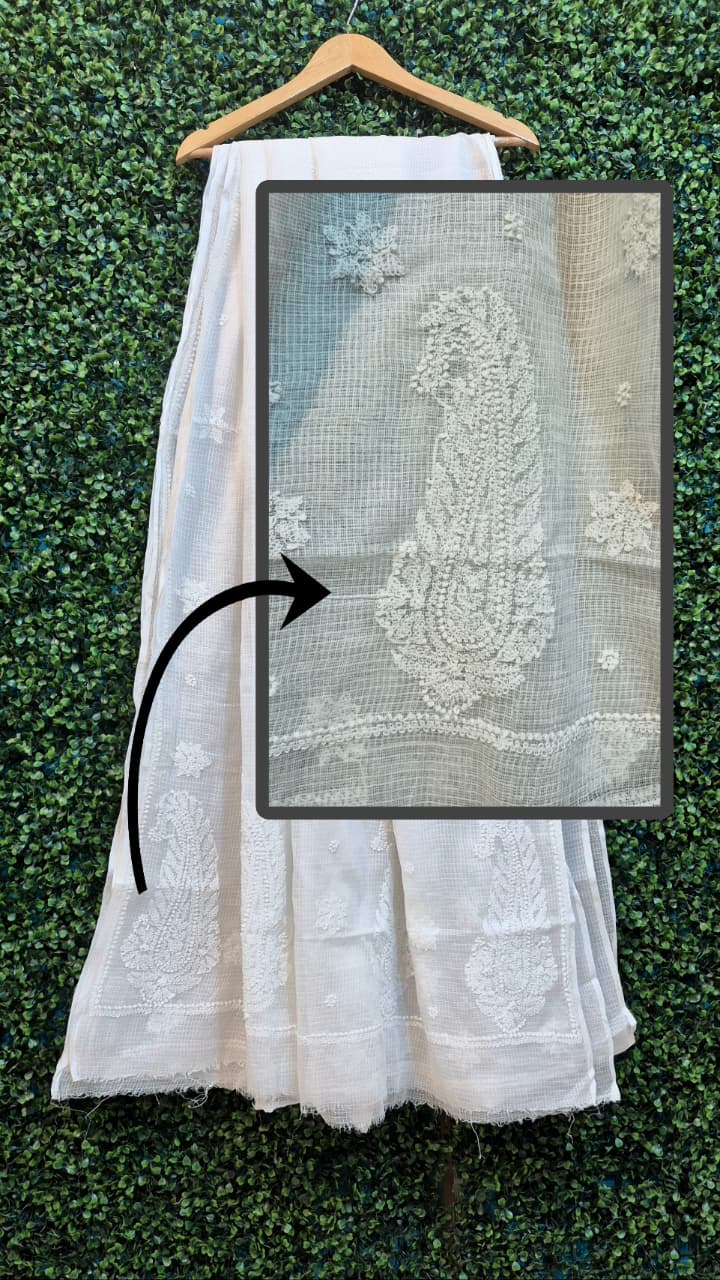 Kota chikankari pallu work  saree