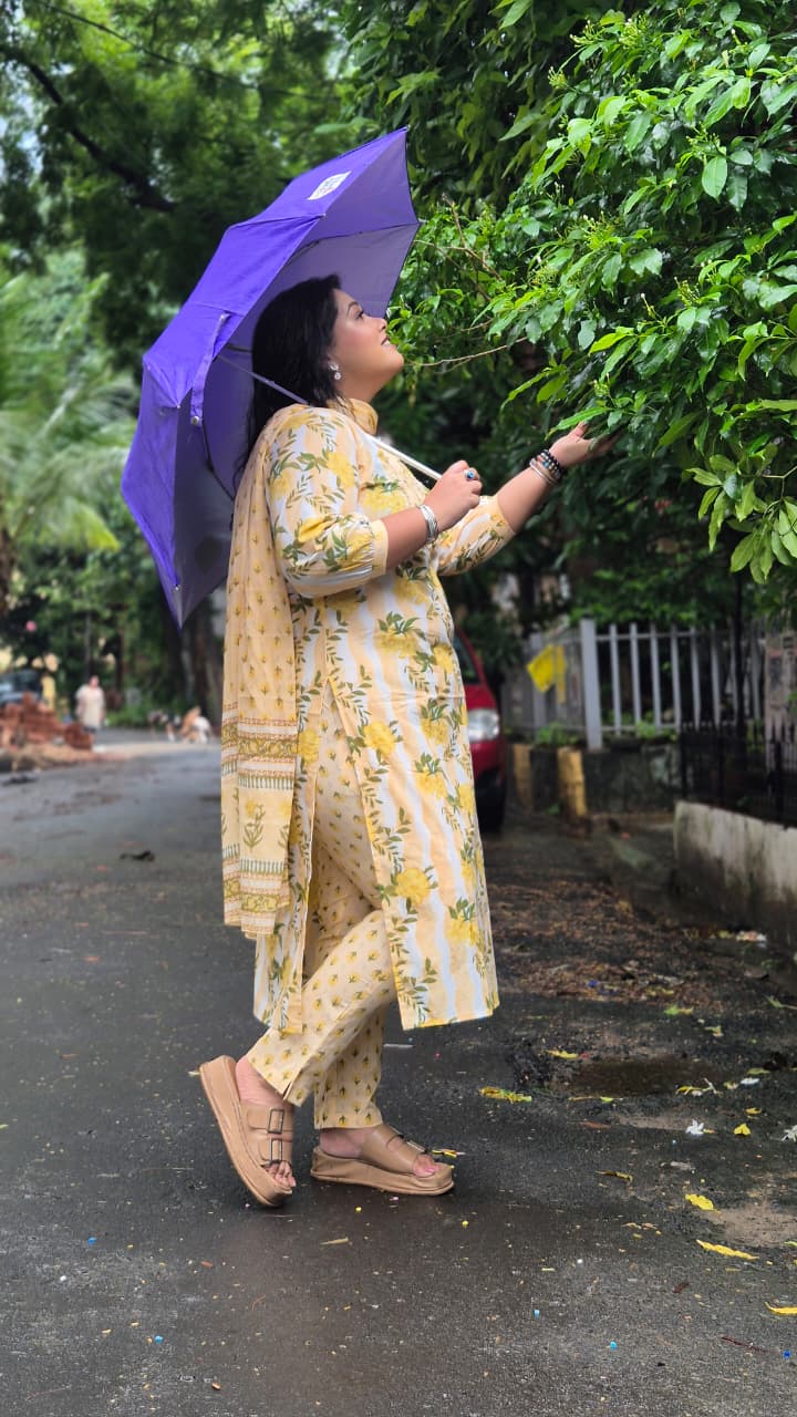 Yellow floral 3 pc set